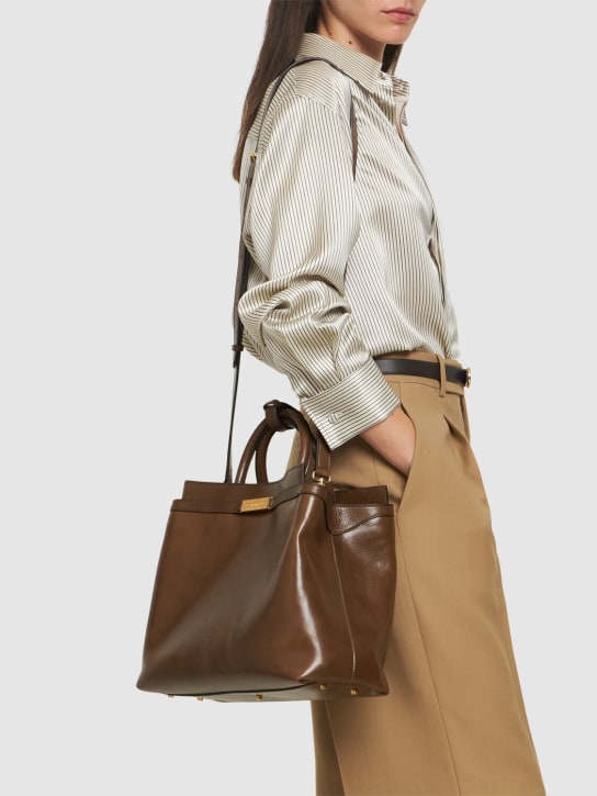 Bally: Decò Daily leather tote bag - Marron Glace - women_1 | Luisa Via Roma