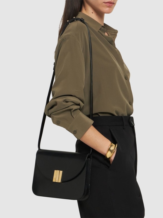 Bally: Ollam Flap leather shoulder bag - Black - women_1 | Luisa Via Roma