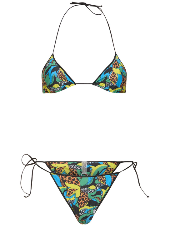 Reina Olga: Sam printed triangle bikini set - Multicolor - women_0 | Luisa Via Roma