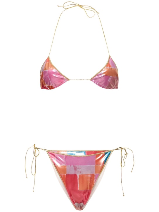 Reina Olga: Bikini triangle imprimé Sam - Multicolore - women_0 | Luisa Via Roma