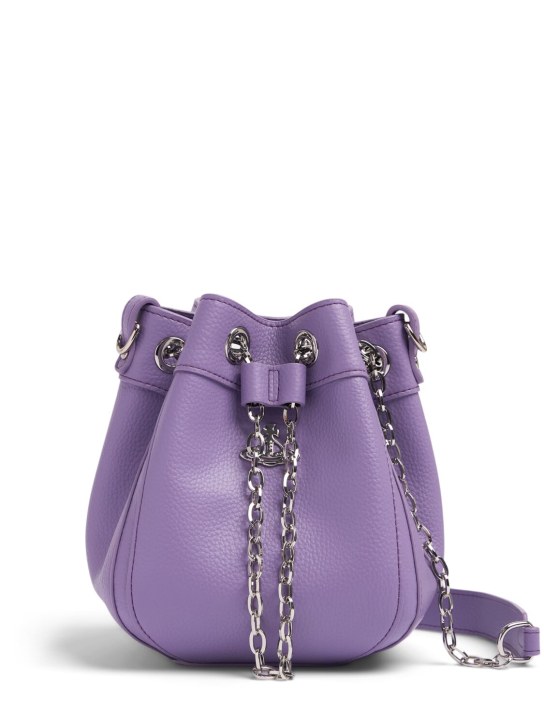 Vivienne Westwood: Small Chrissy faux leather bucket bag - Purple - women_0 | Luisa Via Roma