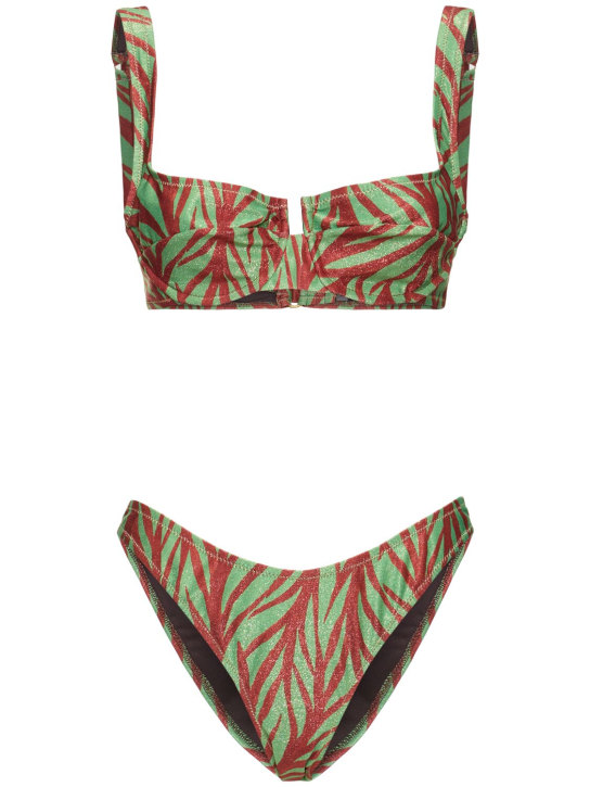 Reina Olga: Brigitte printed bikini set - Green/Multi - women_0 | Luisa Via Roma