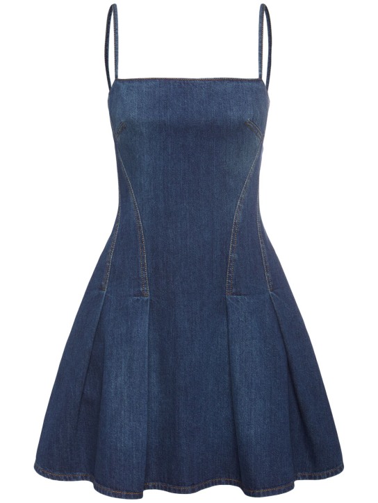 Alexander McQueen: Denim mini dress - Dark Blue - women_0 | Luisa Via Roma