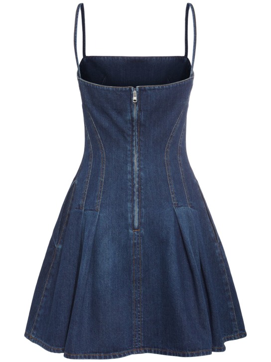 Alexander McQueen: Denim mini dress - Dark Blue - women_1 | Luisa Via Roma