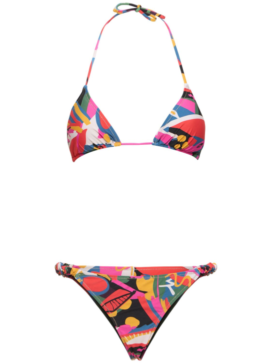 Reina Olga: Scrunchie triangle bikini set - Renkli - women_0 | Luisa Via Roma