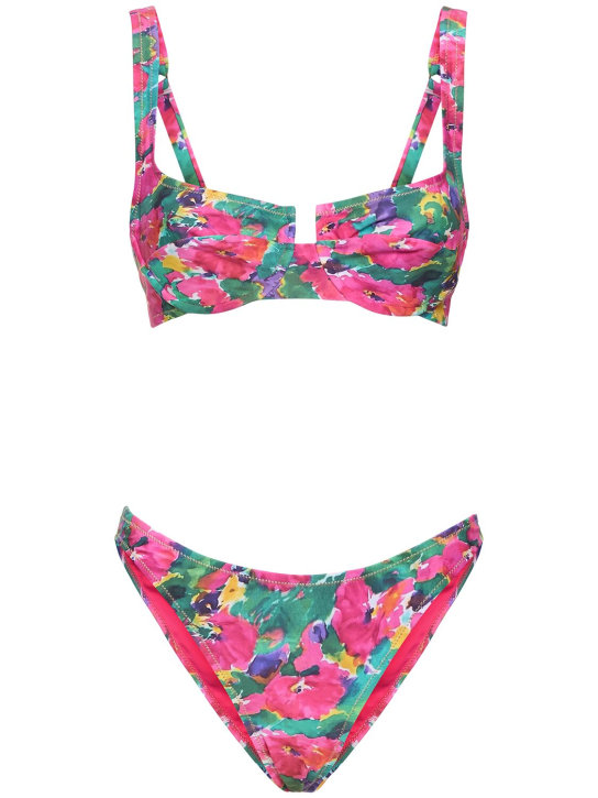 Reina Olga: Brigitte printed bikini set - Multicolor - women_0 | Luisa Via Roma