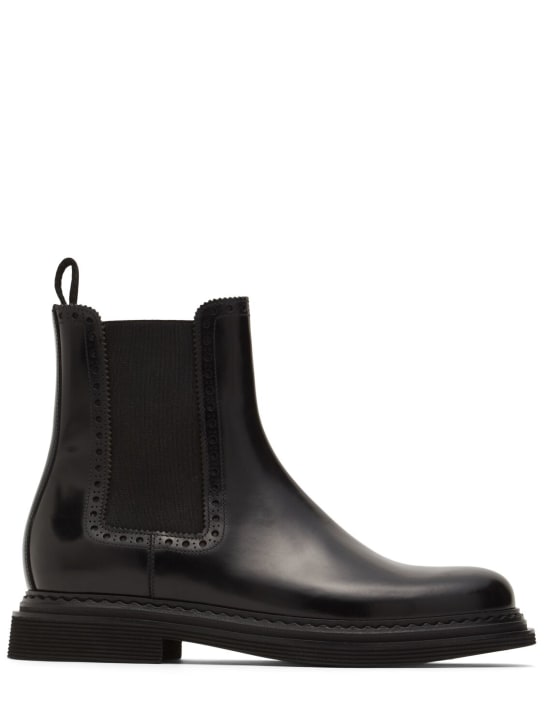 Dolce&Gabbana: 20mm Day brushed leather Chelsea boots - Black - women_0 | Luisa Via Roma