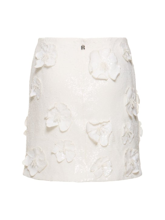 Rotate: Minigonna Saje con paillettes e fiori - Bianco - women_4 | Luisa Via Roma