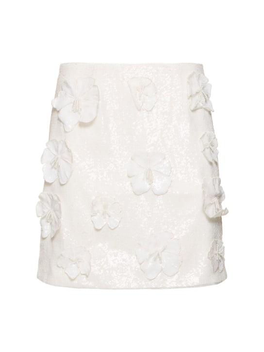 Rotate: Saje sequined flower mini skirt - White - women_0 | Luisa Via Roma