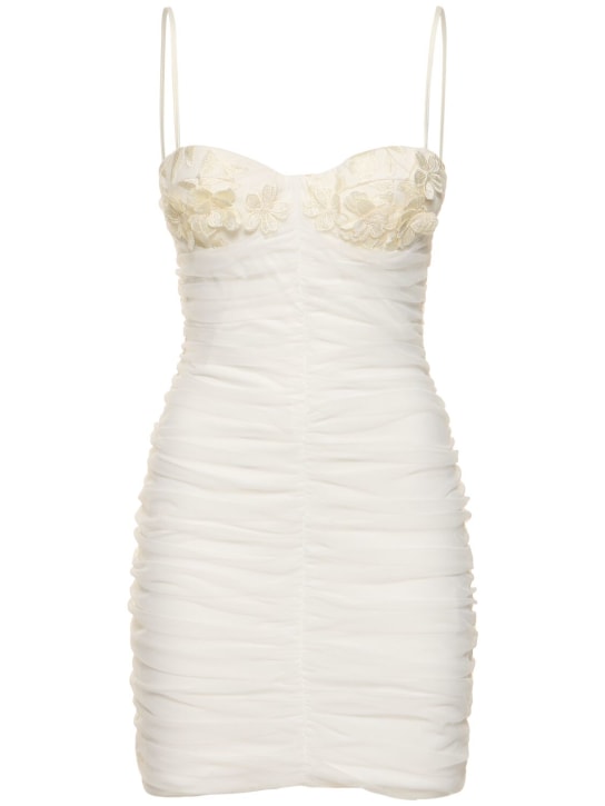 Rotate: Florana ruched mini dress - White - women_0 | Luisa Via Roma