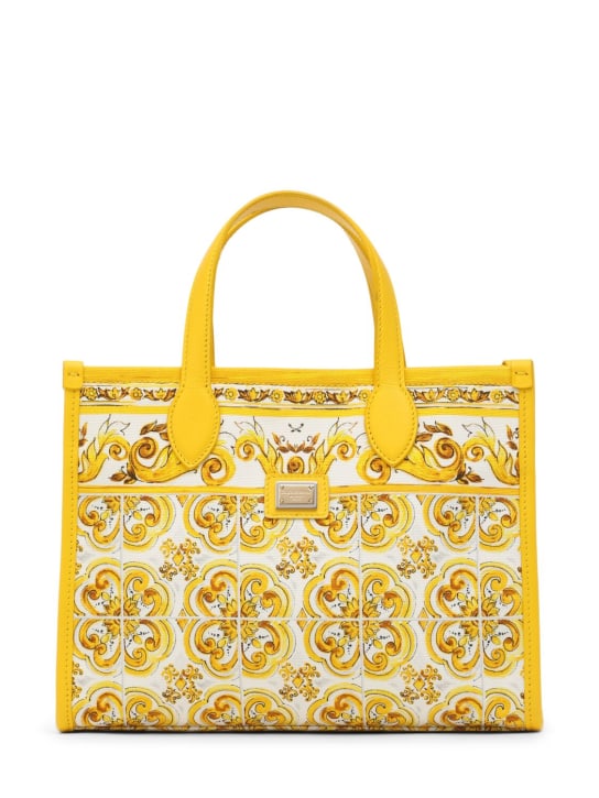 Dolce&Gabbana: Printed cotton canvas tote  bag - Yellow - kids-girls_0 | Luisa Via Roma