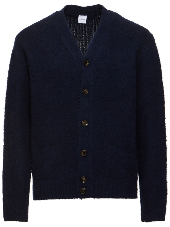 ASPESI: Brushed Shetland wool cardigan - men_0 | Luisa Via Roma