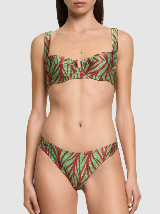 Reina Olga: Brigitte printed bikini set - Green/Multi - women_1 | Luisa Via Roma