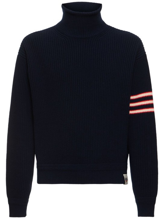 Bally: Wool turtleneck sweater - Navy - men_0 | Luisa Via Roma