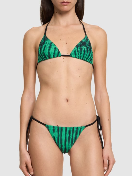 Tropic Of C: Slip bikini Praia in techno stampato - Verde - women_1 | Luisa Via Roma