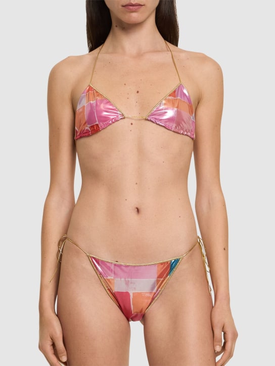 Reina Olga: Sam printed triangle bikini set - Multicolor - women_1 | Luisa Via Roma