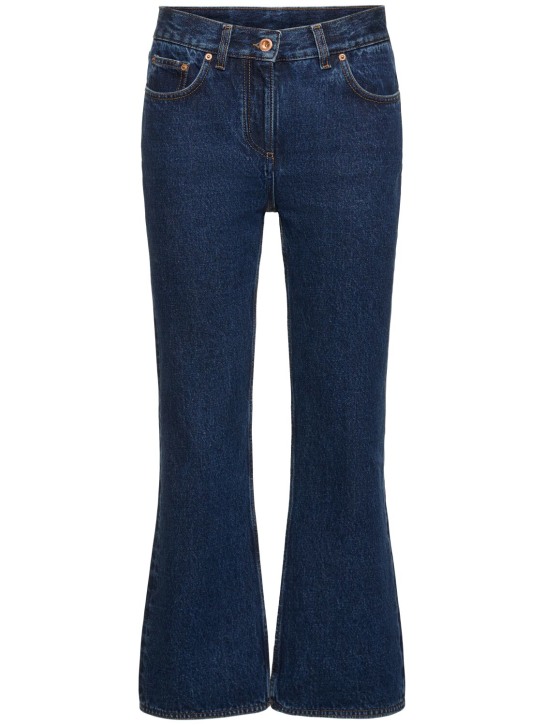 ASPESI: Denim high rise flared jeans - women_0 | Luisa Via Roma