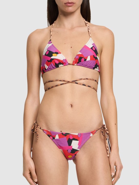 Reina Olga: Bikini triangle imprimé Miami - Multicolore - women_1 | Luisa Via Roma