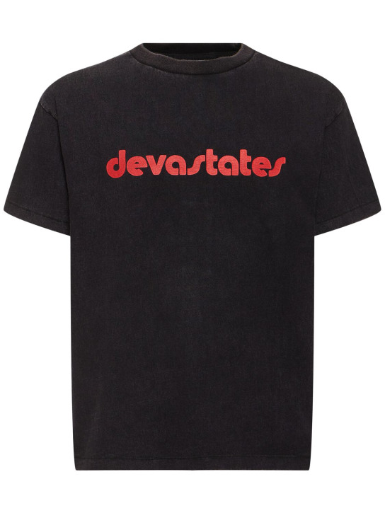 Deva States: Bethel GFX Retro short sleeve t-shirt - Washed Black - men_0 | Luisa Via Roma
