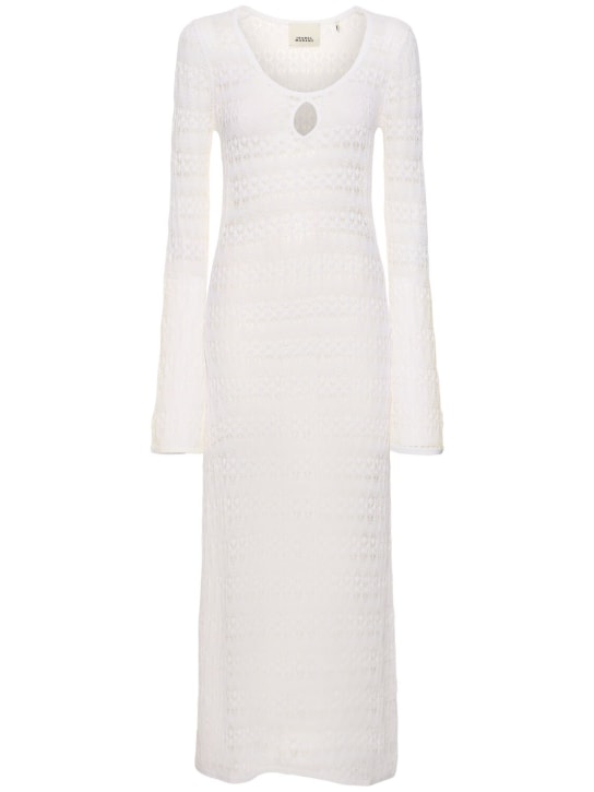 Isabel Marant: Poros cotton blend midi dress - Beyaz - women_0 | Luisa Via Roma