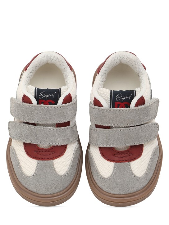 Dolce&Gabbana: Sneakers con logo y correas - Blanco/Gris - kids-girls_1 | Luisa Via Roma