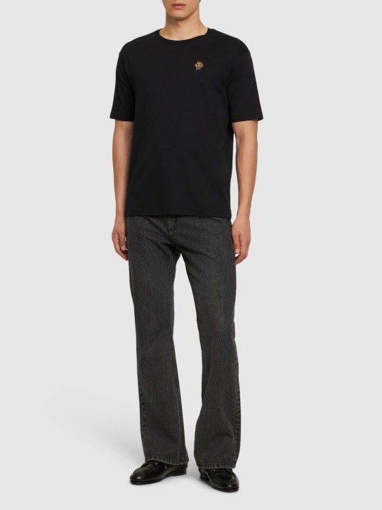 Bally: Adrien Brody crest logo cotton t-shirt - Black - men_1 | Luisa Via Roma