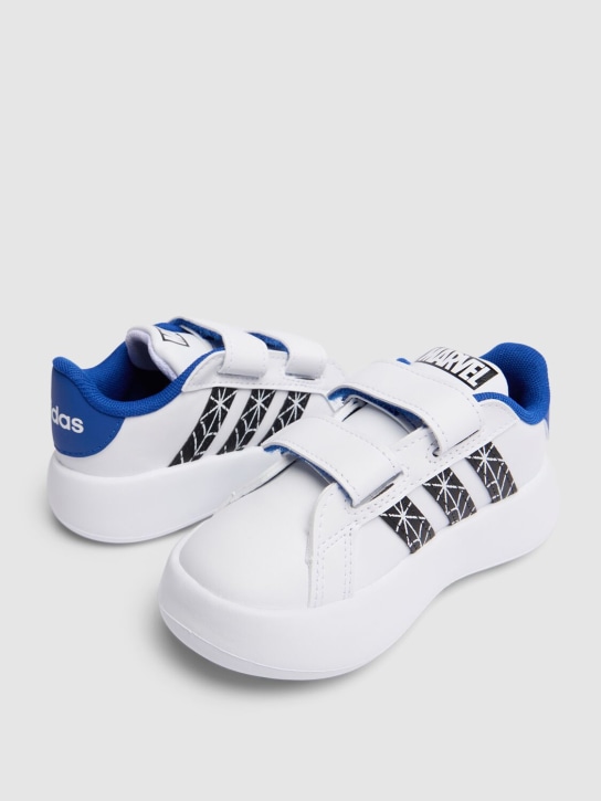 adidas Originals: Grand Court Spiderman print sneakers - White/Black - kids-boys_1 | Luisa Via Roma