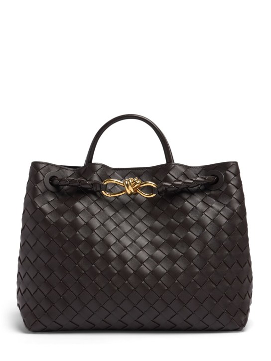 Bottega Veneta: Medium Andiamo leather top handle bag - Fondant - women_0 | Luisa Via Roma