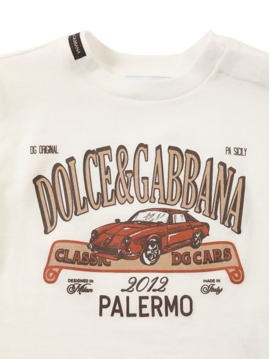 Dolce&Gabbana: Camiseta de jersey de algodón estampada - Blanco - kids-boys_1 | Luisa Via Roma