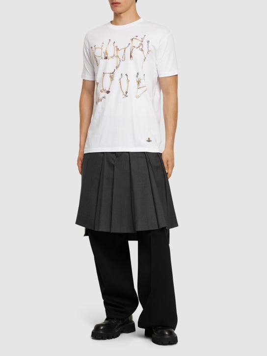 Vivienne Westwood: T-shirt en coton imprimé os - Blanc - men_1 | Luisa Via Roma