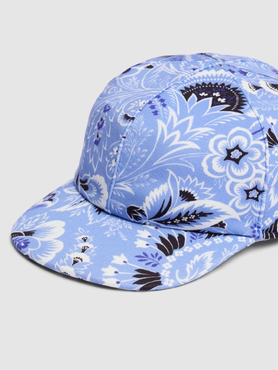Etro: Printed cotton poplin baseball hat - Blue/Ivory - kids-boys_1 | Luisa Via Roma