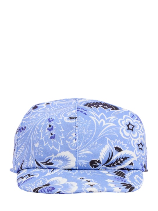 Etro: Printed cotton poplin baseball hat - Blue/Ivory - kids-girls_0 | Luisa Via Roma