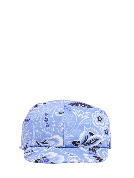 Etro: Printed cotton poplin baseball hat - Blue/Ivory - kids-boys_0 | Luisa Via Roma