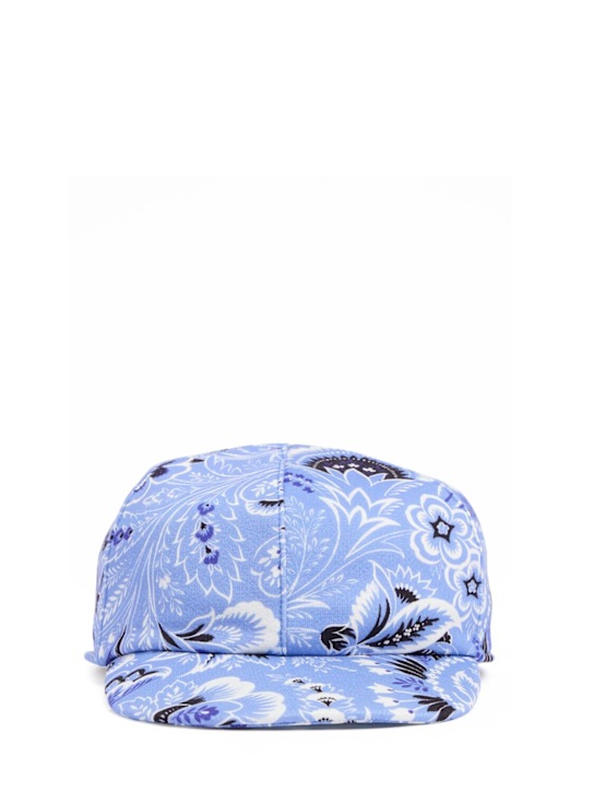 Etro: Printed cotton poplin baseball hat - Blue/Ivory - kids-boys_0 | Luisa Via Roma