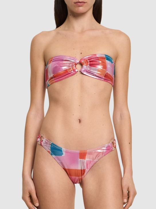 Reina Olga: Set bikini a fascia Bandcamp stampato - Multicolore - women_1 | Luisa Via Roma