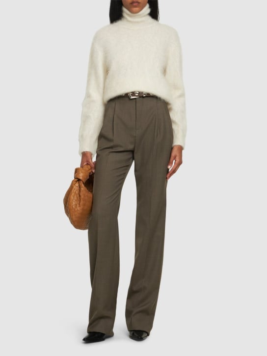 Alberta Ferretti: Mohair blend turtleneck sweater - White - women_1 | Luisa Via Roma