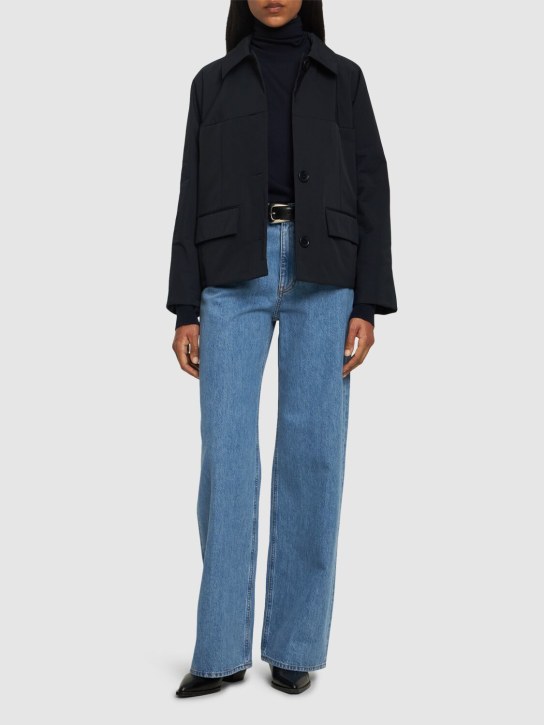 ASPESI: Taylor cotton blend padded jacket - Lacivert - women_1 | Luisa Via Roma