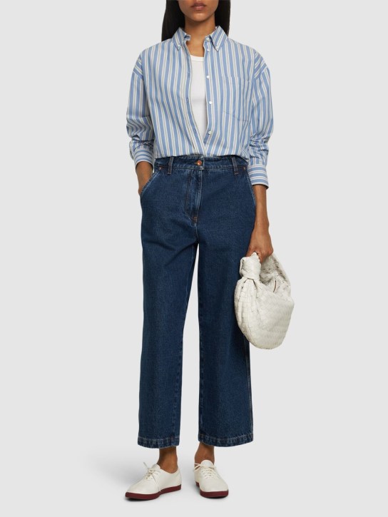 ASPESI: Jeans rectos de denim - Azul - women_1 | Luisa Via Roma