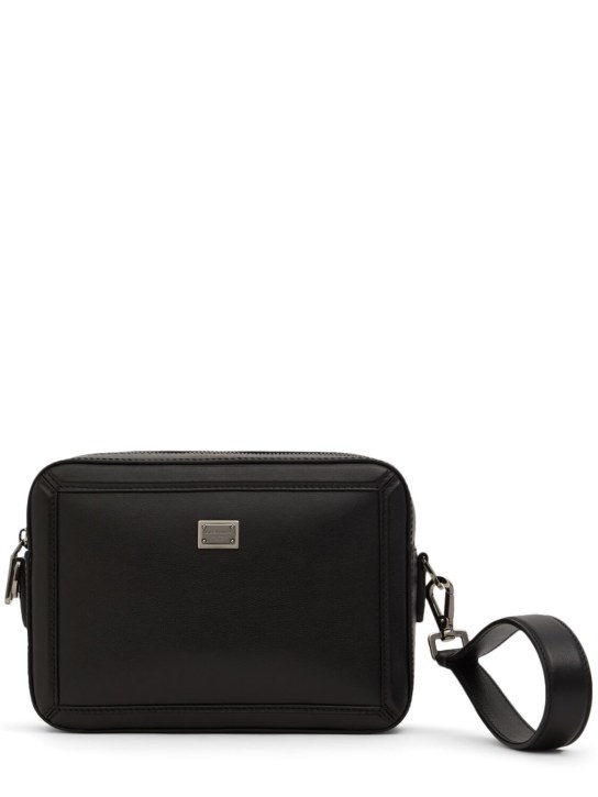 Dolce&Gabbana: Logo plaque mini crossbody bag - men_0 | Luisa Via Roma