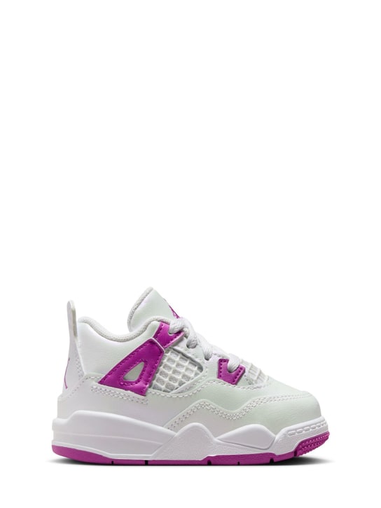 Nike: Baskets Jordan 4 Retro - Blanc/Violet - kids-girls_0 | Luisa Via Roma