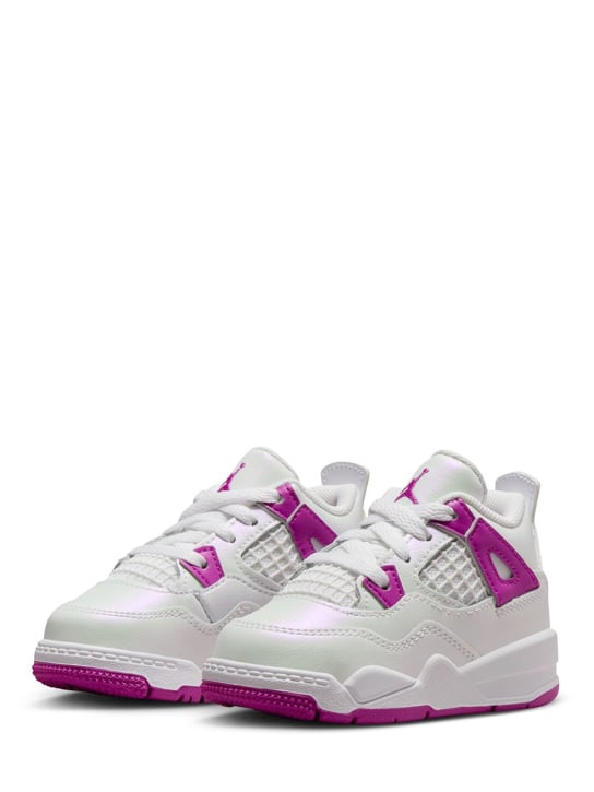 Nike: Baskets Jordan 4 Retro - Blanc/Violet - kids-girls_1 | Luisa Via Roma