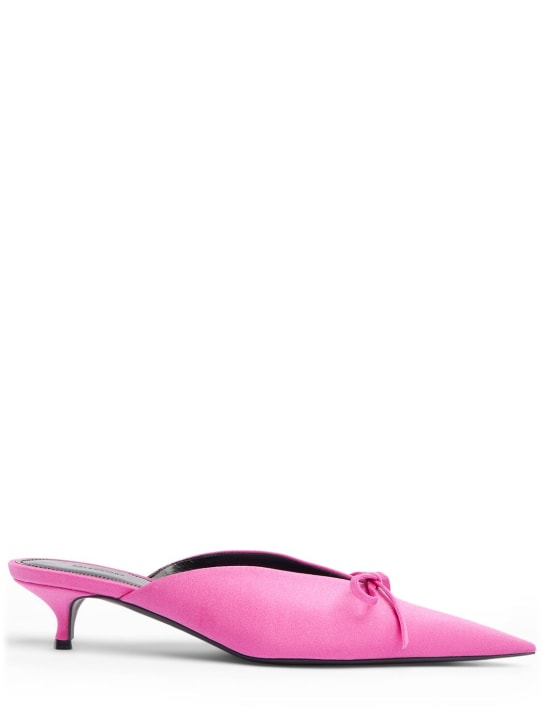 Balenciaga: 40mm Knife Bow nylon blend mules - Pink - women_0 | Luisa Via Roma