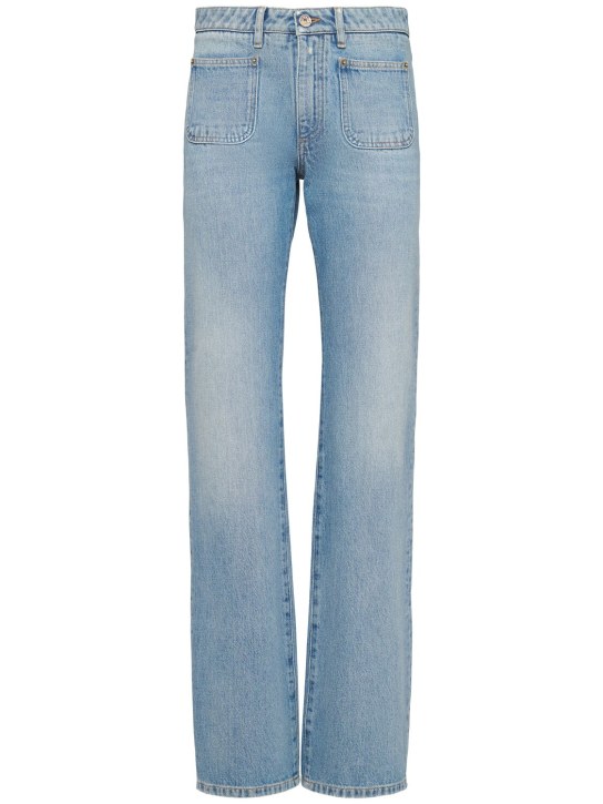 Dolce&Gabbana: Mid waist denim flared jeans - Light Blue - women_0 | Luisa Via Roma