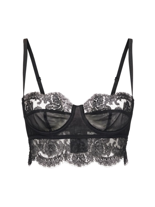 Dolce&Gabbana: Floral lace balconette bra - women_0 | Luisa Via Roma