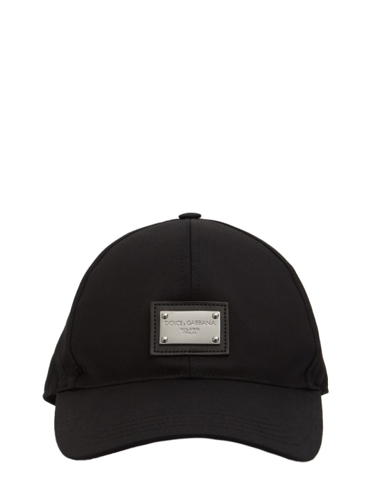 Dolce&Gabbana: Logo plaque baseball hat - Siyah - men_0 | Luisa Via Roma