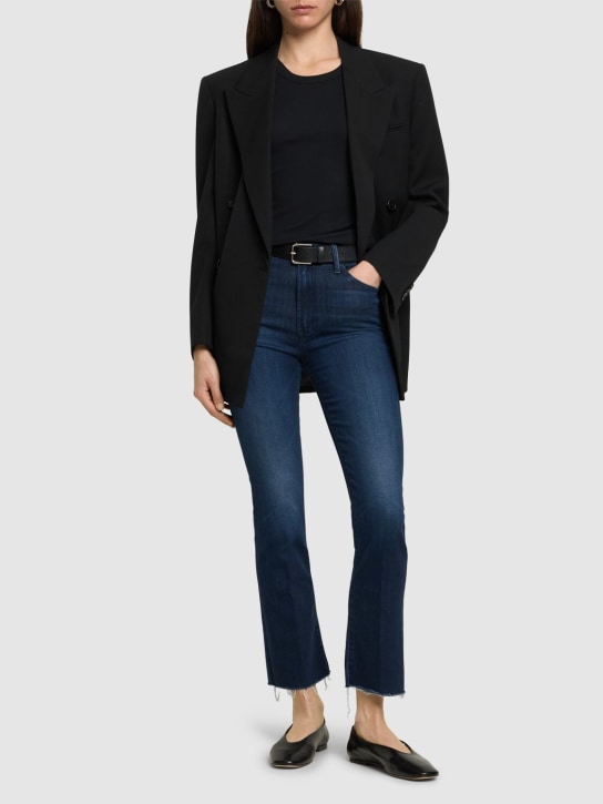 Mother: The Insider ankle fray stretch jeans - Blue - women_1 | Luisa Via Roma