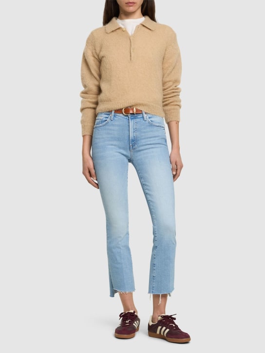 Mother: The insider crop step fray jeans - Blue - women_1 | Luisa Via Roma