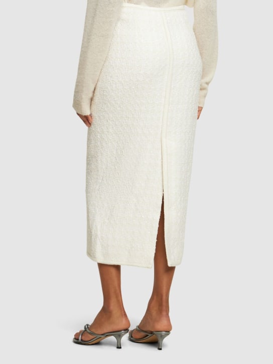 Rotate: Gonna midi vita alta bouclé Tashyn - Bianco - women_2 | Luisa Via Roma