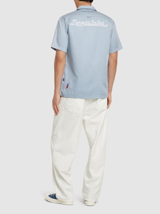 Deva States: Camisa de algodón con manga corta - Azul - men_1 | Luisa Via Roma