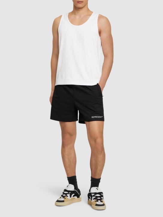 Represent: Represent cotton blend shorts - Black - men_1 | Luisa Via Roma